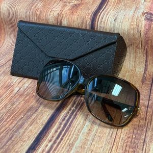 Gucci Tortoiseshell Interlocking Heart Sunglasses